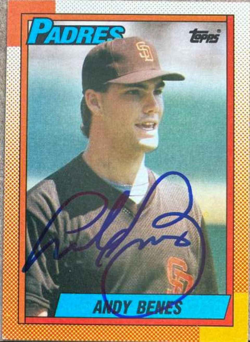 アンディ・ベネス サイン入り 1990 Topps ベースボールカード - サンディエゴ・パドレス