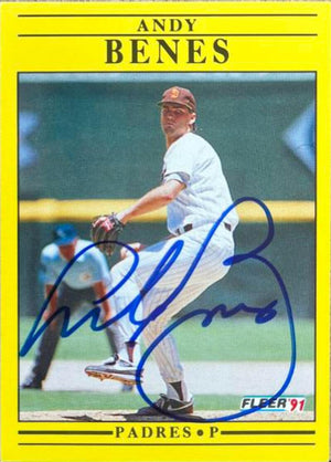 Andy Benes Signed 1991 Fleer Baseball Card - San Diego Padres