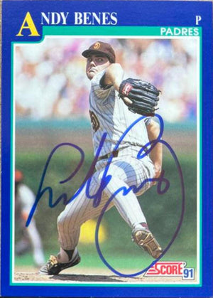 Andy Benes Signed 1991 Score Baseball Card - San Diego Padres