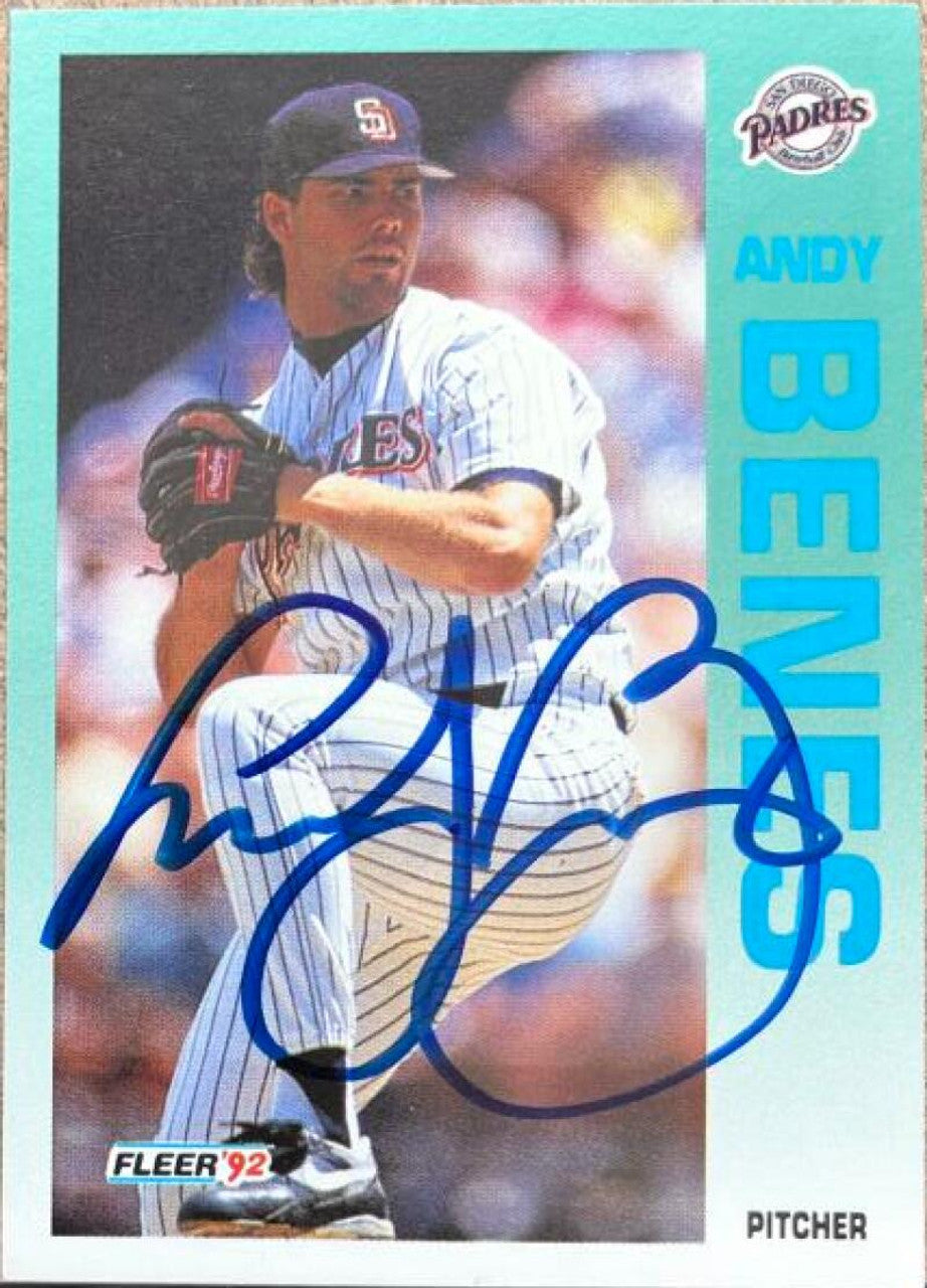 Andy Benes Signed 1992 Fleer Baseball Card - San Diego Padres