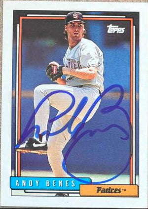 Andy Benes Signed 1992 Topps Baseball Card - San Diego Padres