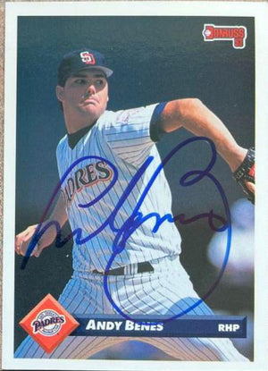 Andy Benes Signed 1993 Donruss Baseball Card - San Diego Padres