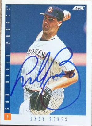 Andy Benes Signed 1993 Score Baseball Card - San Diego Padres