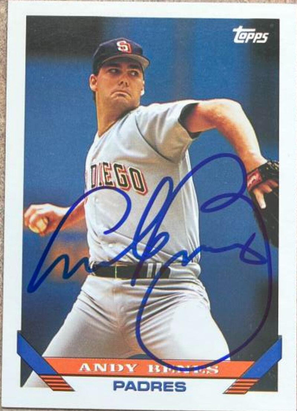 Andy Benes Signed 1993 Topps Baseball Card - San Diego Padres