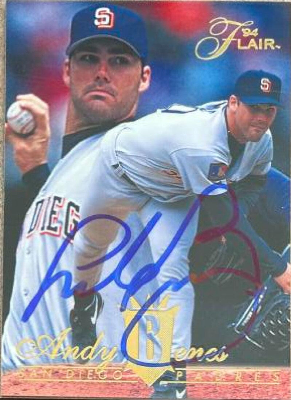 Andy Benes Signed 1994 Flair Baseball Card - San Diego Padres