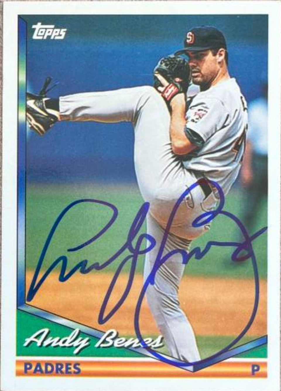 Andy Benes Signed 1994 Topps Baseball Card - San Diego Padres