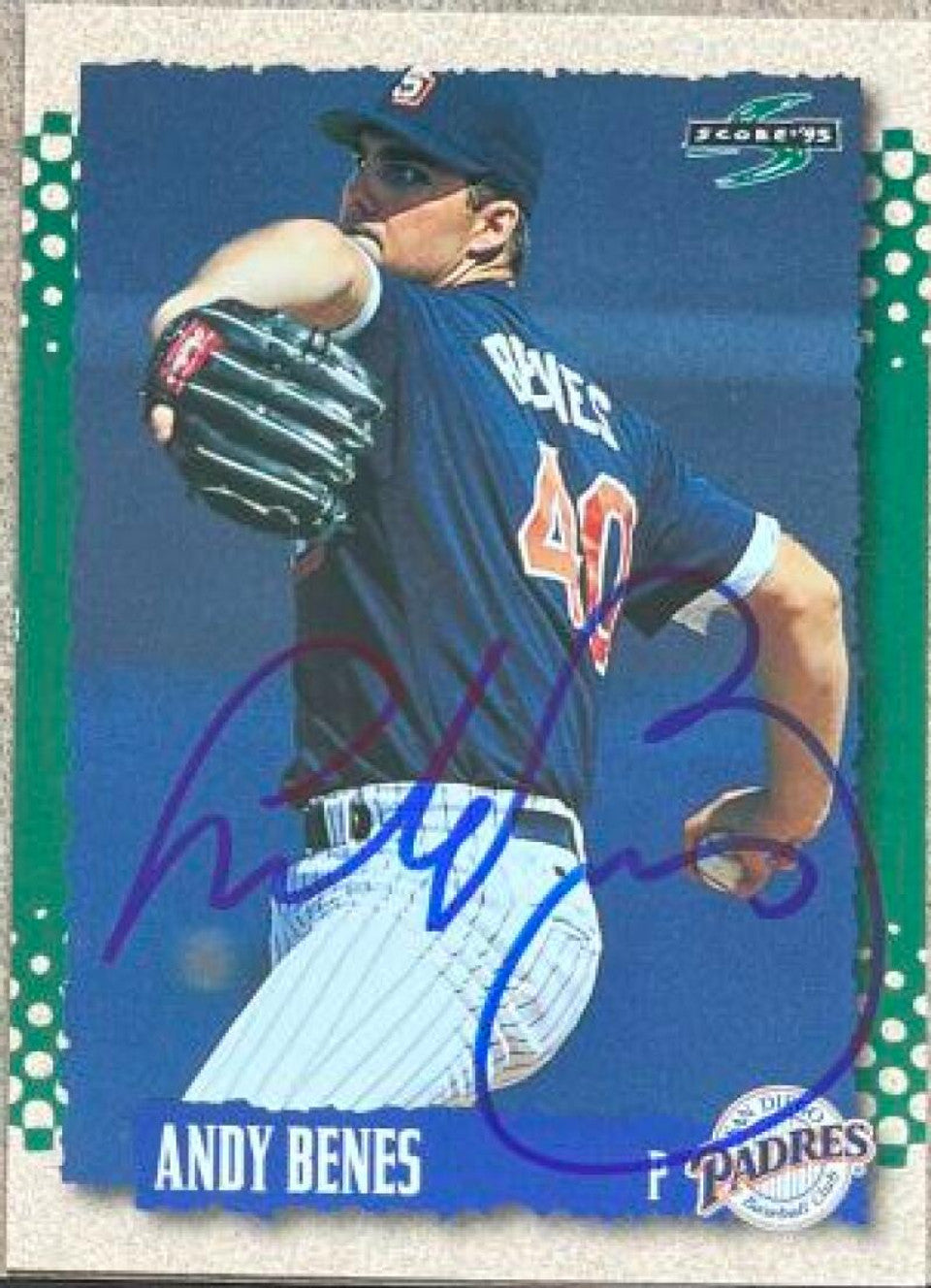 Andy Benes Signed 1995 Score Baseball Card - San Diego Padres