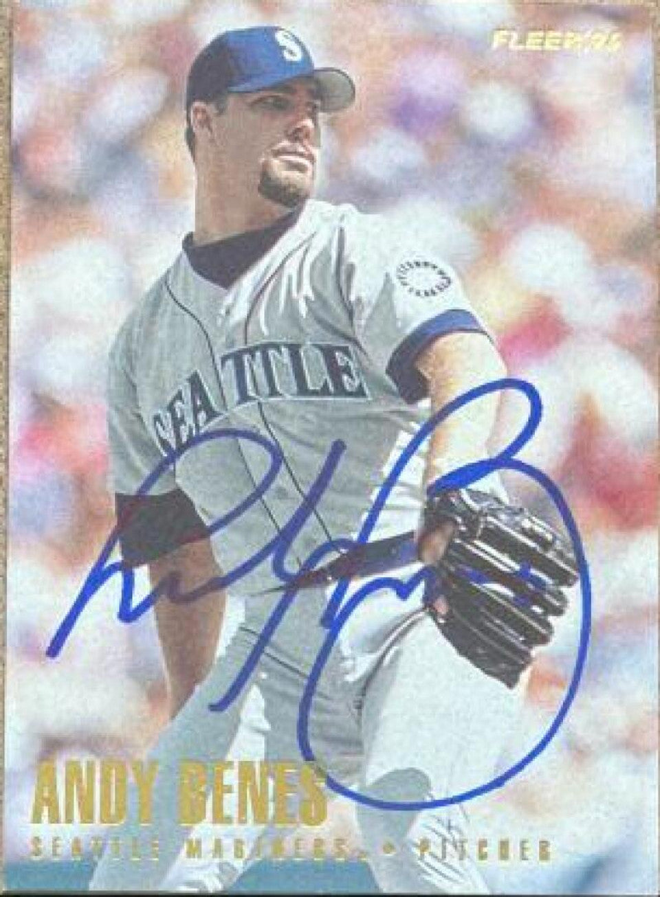 Andy Benes Signed 1996 Fleer Baseball Card - Seattle Mariners