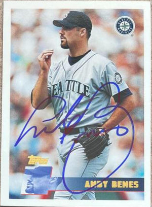 Andy Benes Signed 1996 Topps Baseball Card - Seattle Mariners