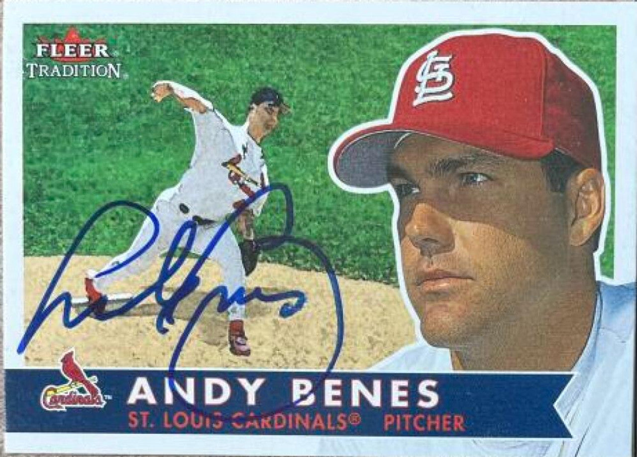 Andy Benes Signed 2001 Fleer Tradition Baseball Card - St Louis Cardinals