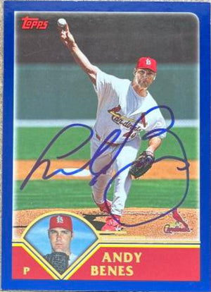 Andy Benes Signed 2003 Topps Baseball Card - St Louis Cardinals