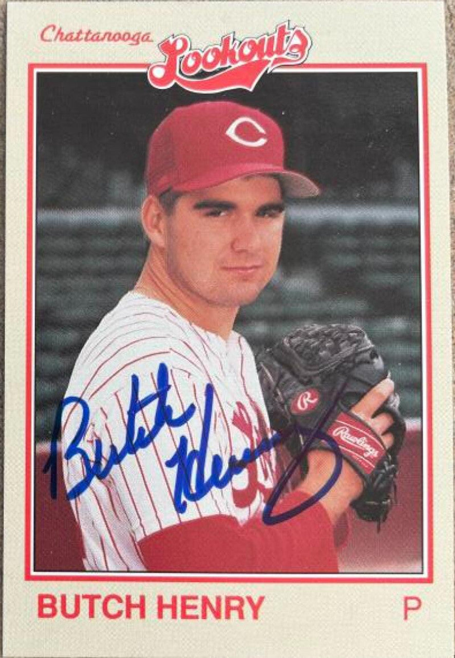 Butch Henry Signed 1989 Grand Slam Baseball Card - Chattanooga Lookouts