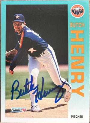 Butch Henry Signed 1992 Fleer Update Baseball Card - Houston Astros