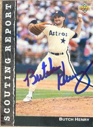 Butch Henry Signed 1992 Upper Deck Scouting Report Baseball Card - Houston Astros