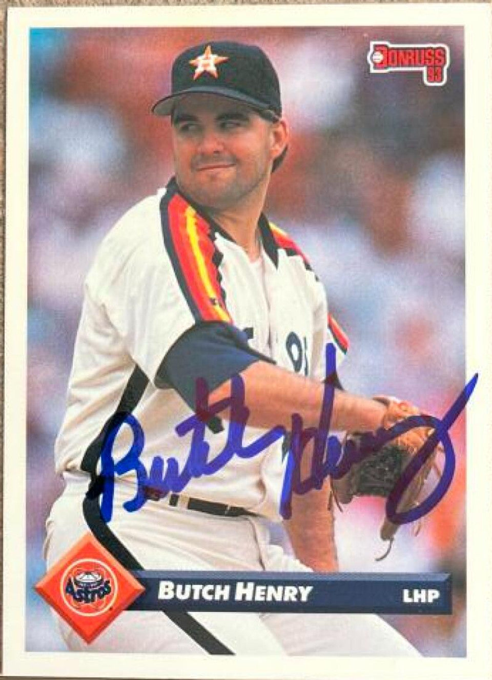 Butch Henry Signed 1993 Donruss Baseball Card - Houston Astros