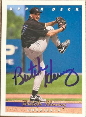 Butch Henry Signed 1993 Upper Deck Baseball Card - Colorado Rockies