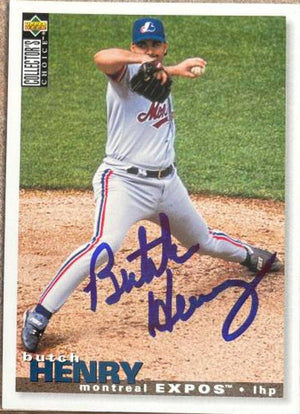 Butch Henry Signed 1995 Collector's Choice Baseball Card - Montreal Expos