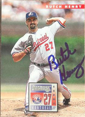 Butch Henry Signed 1996 Donruss Baseball Card - Montreal Expos