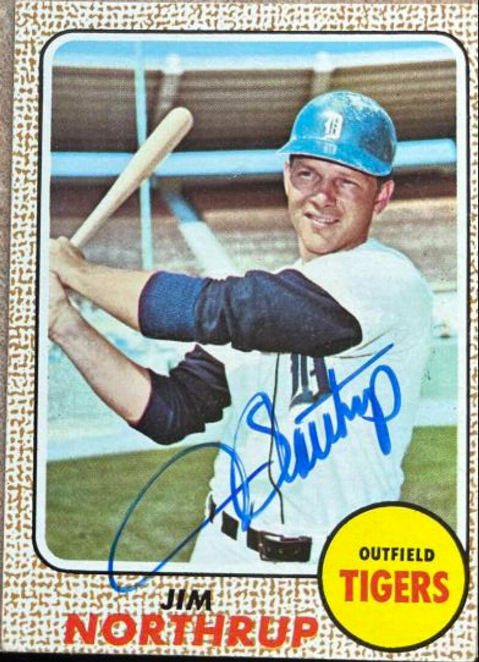 ジム・ノースラップ サイン入り 1968 Topps ベースボールカード - デトロイト タイガース