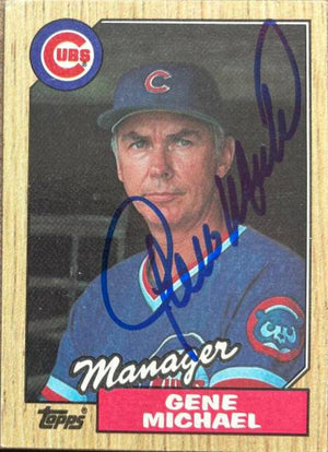 Gene Michael Signed 1987 Topps Baseball Card - Chicago Cubs