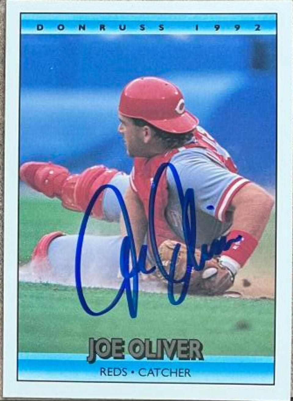 Joe Oliver Signed 1992 Donruss Baseball Card - Cincinnati Reds