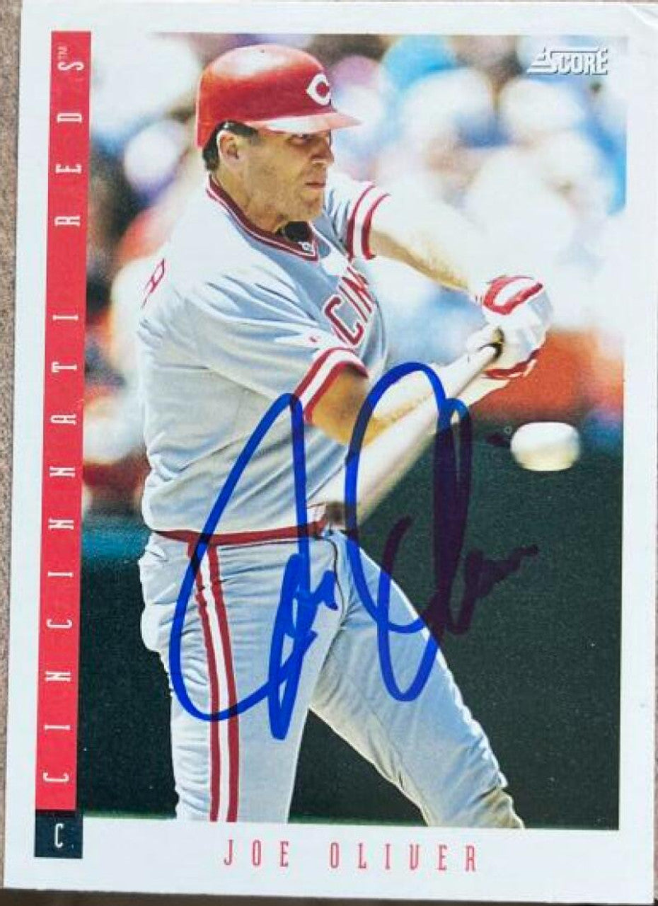 Joe Oliver Signed 1993 Score Baseball Card - Cincinnati Reds