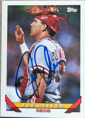 Joe Oliver Signed 1993 Topps Baseball Card - Cincinnati Reds