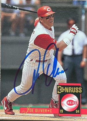 Joe Oliver Signed 1994 Donruss Baseball Card - Cincinnati Reds