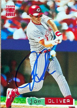 Joe Oliver Signed 1994 Stadium Club Baseball Card - Cincinnati Reds