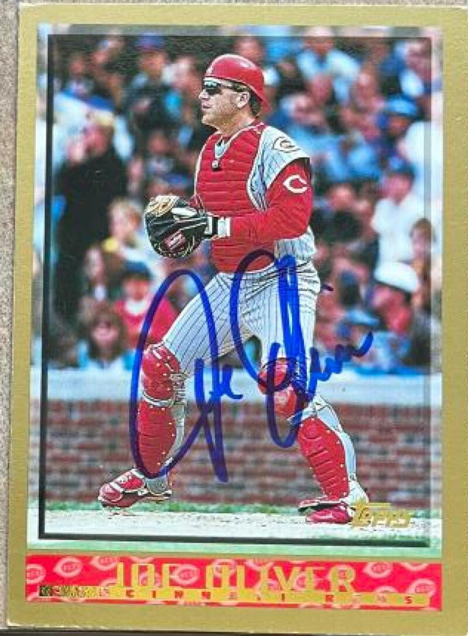 Joe Oliver Signed 1998 Topps Baseball Card - Cincinnati Reds