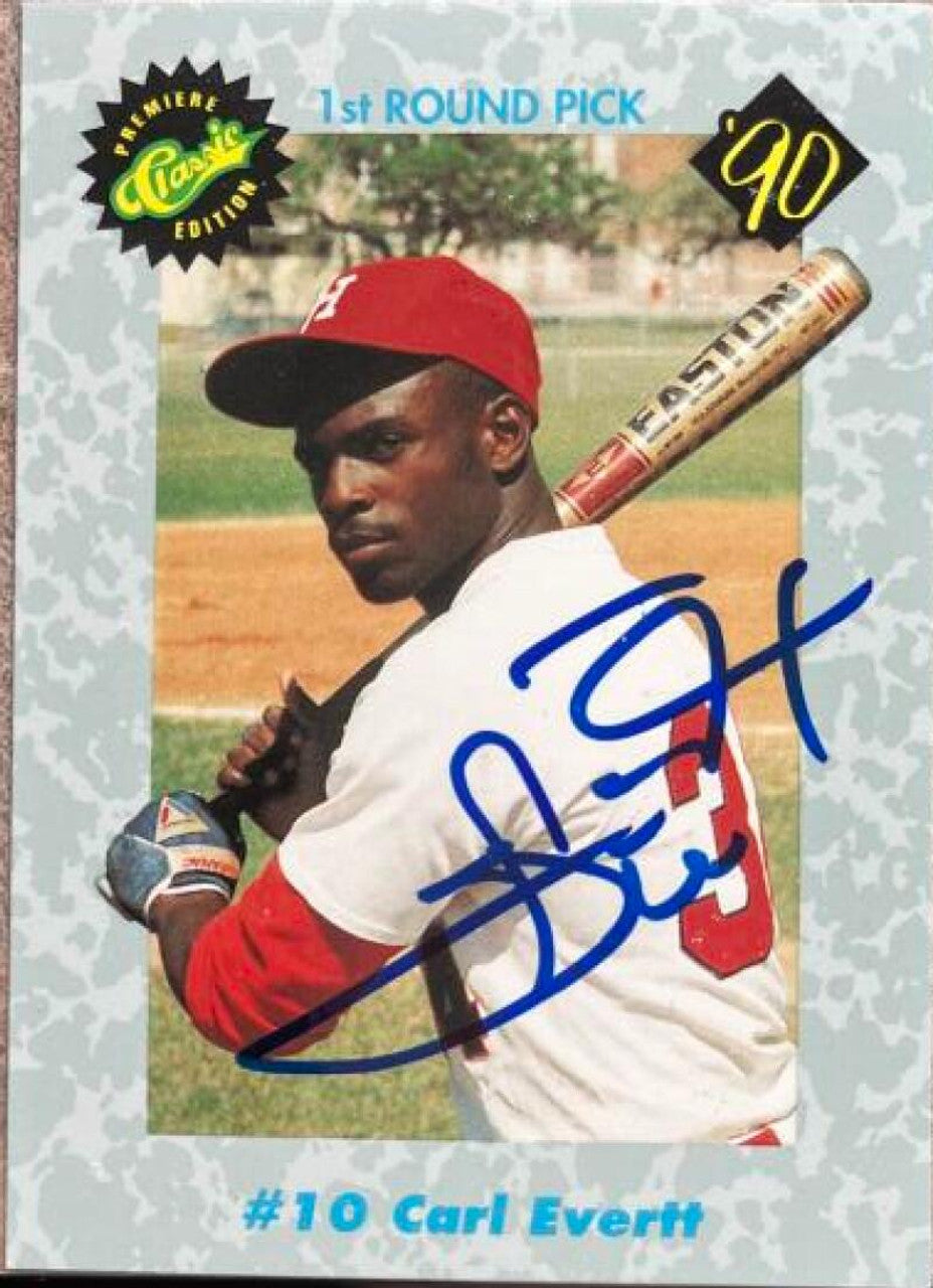 Carl Everett Signed 1990 Classic Draft Picks Baseball Card