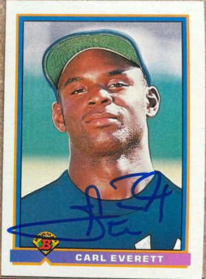 Carl Everett Signed 1991 Bowman Baseball Card - New York Yankees