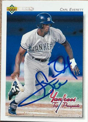 Carl Everett Signed 1992 Upper Deck Minor Leagues Baseball Card - New York Yankees