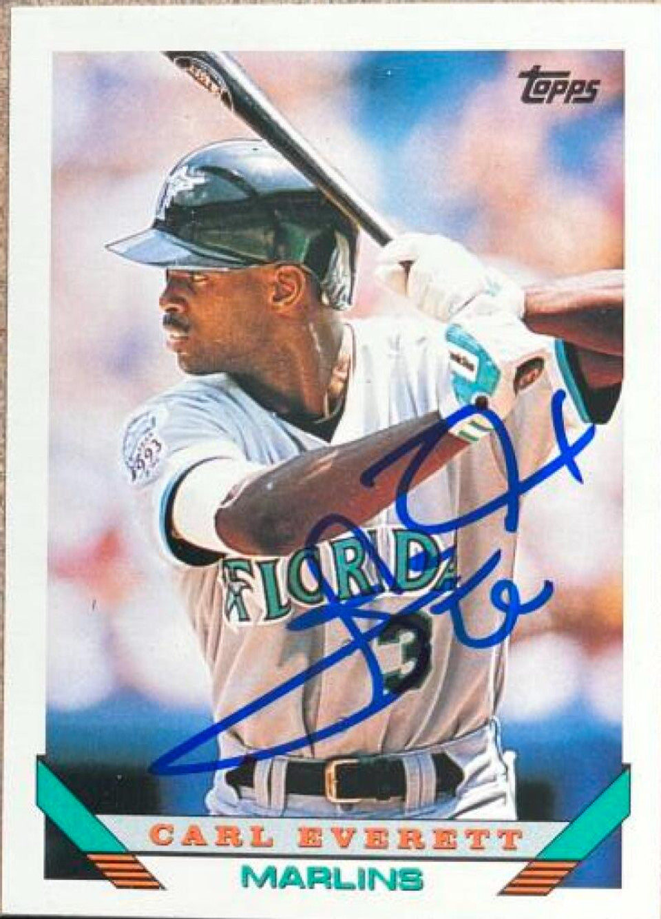 Carl Everett Signed 1993 Topps Traded Baseball Card - Florida Marlins