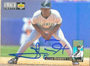 Carl Everett Signed 1994 Collector's Choice Baseball Card - Florida Marlins