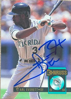 Carl Everett Signed 1994 Donruss Baseball Card - Florida Marlins