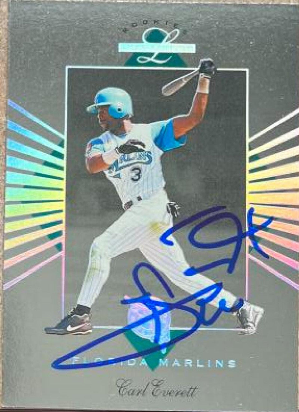 Carl Everett Signed 1994 Leaf Limited Rookies Baseball Card - Florida Marlins