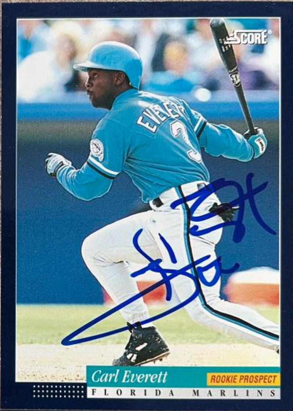 Carl Everett Signed 1994 Score Baseball Card - Florida Marlins