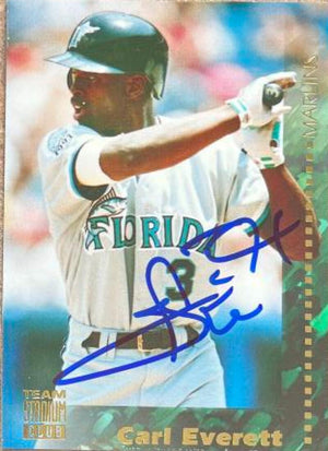 Carl Everett Signed 1994 Stadium Club Team Baseball Card - Florida Marlins