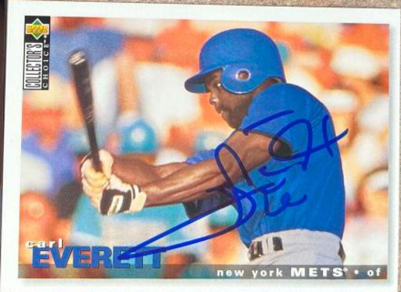 Carl Everett Signed 1995 Collector's Choice Baseball Card - New York Mets