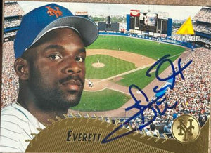 Carl Everett Signed 1995 Pinnacle Baseball Card - New York Mets