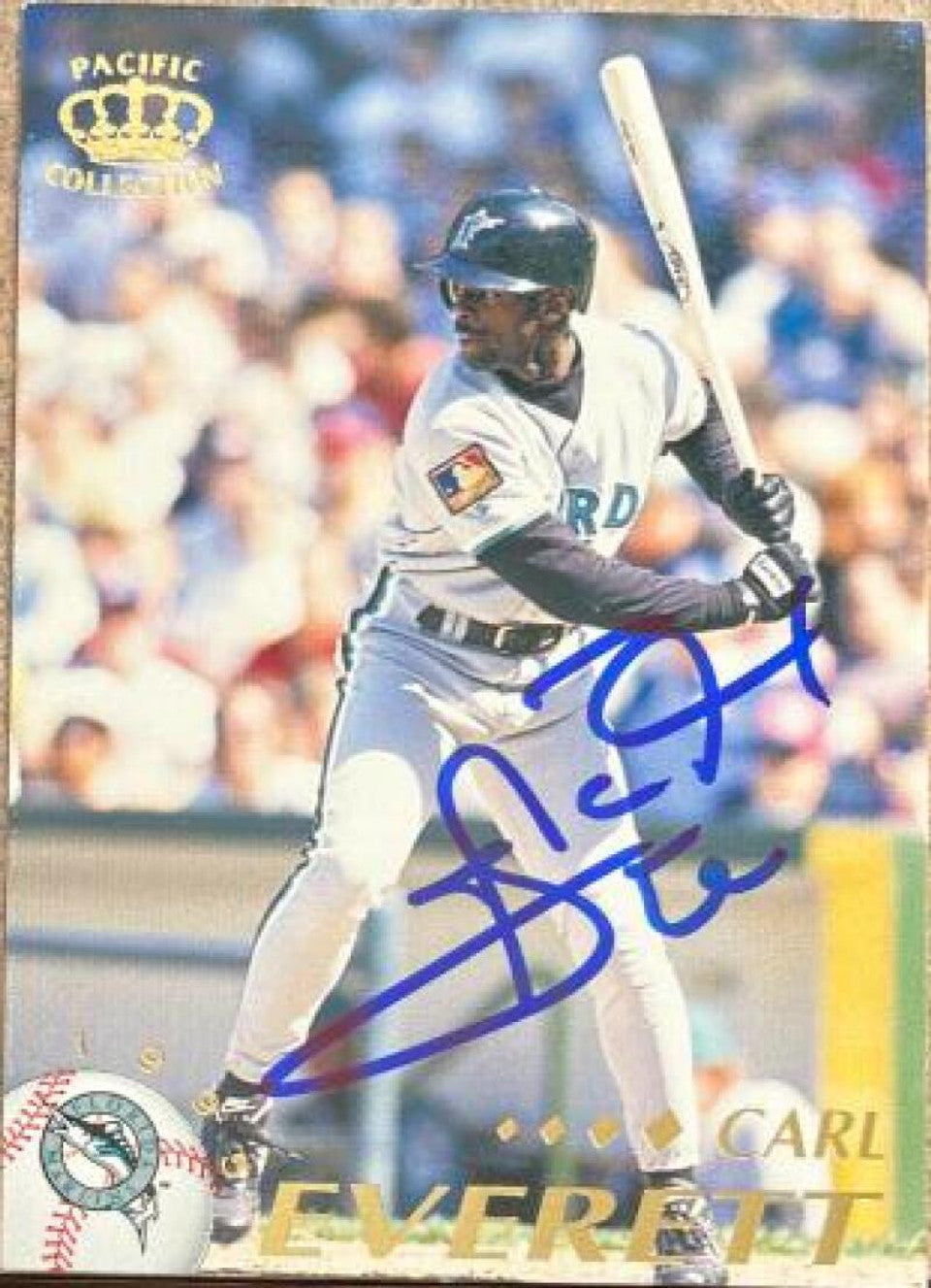 Carl Everett Signed 1995 Pacific Baseball Card - Florida Marlins