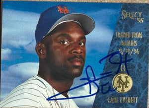 Carl Everett Signed 1995 Score Select Baseball Card - New York Mets