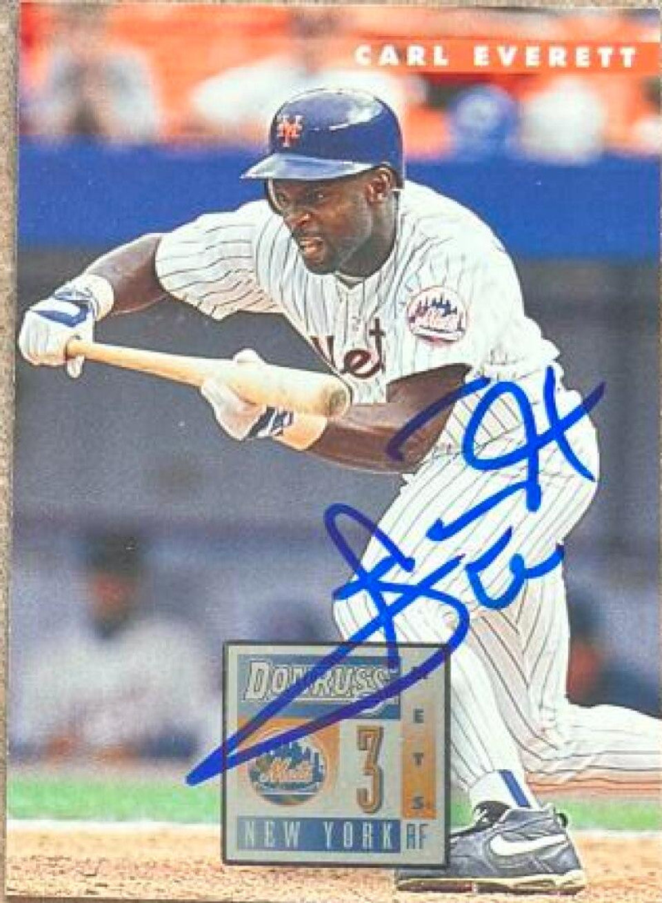 Carl Everett Signed 1996 Donruss Baseball Card - New York Mets