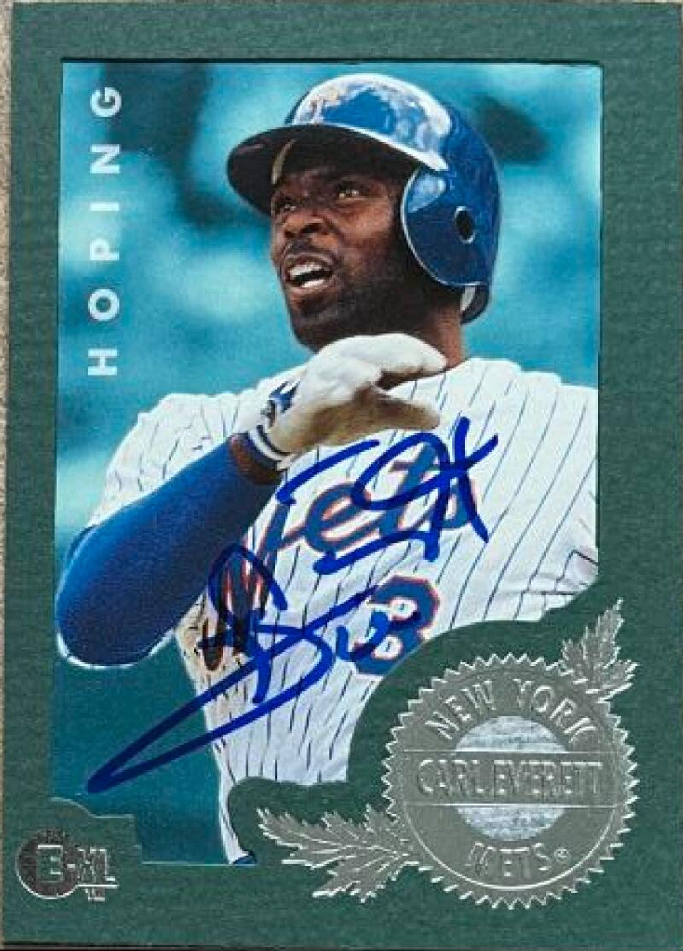 Carl Everett Signed 1996 E-Motion XL Baseball Card - New York Mets