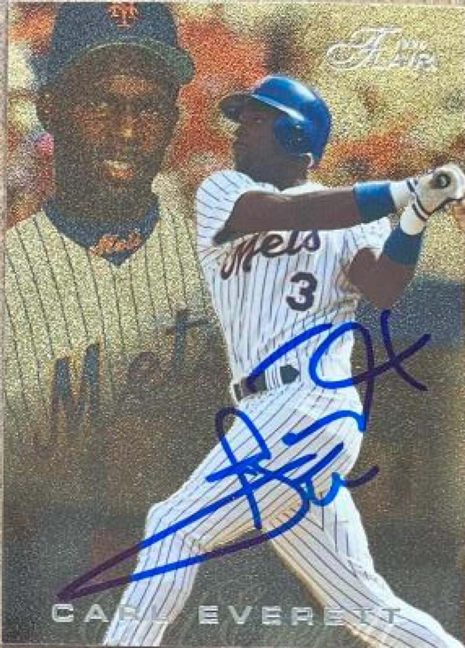 Carl Everett Signed 1996 Flair Gold Baseball Card - New York Mets