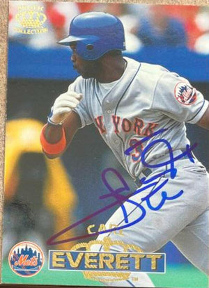 Carl Everett Signed 1996 Pacific Crown Collection Baseball Card - New York Mets