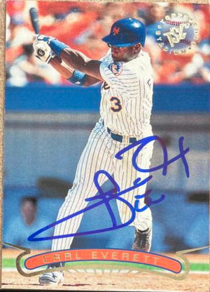 Carl Everett Signed 1996 Stadium Club Baseball Card - New York Mets