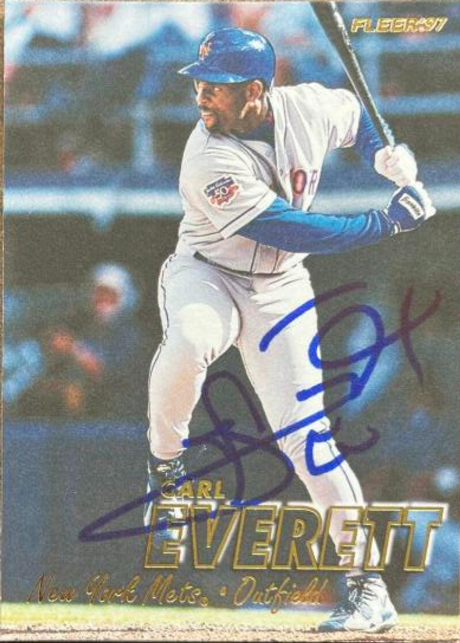 Carl Everett Signed 1997 Fleer Baseball Card - New York Mets