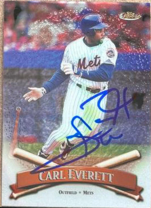 カール・エヴェレット直筆サイン入り 1998 Topps Finest ベースボールカード - ニューヨーク・メッツ